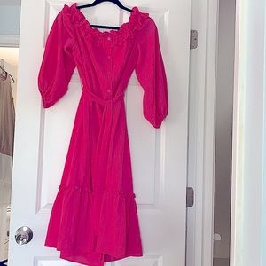 NWT Who What Wear Hot Pink Off Shoulder Dress
